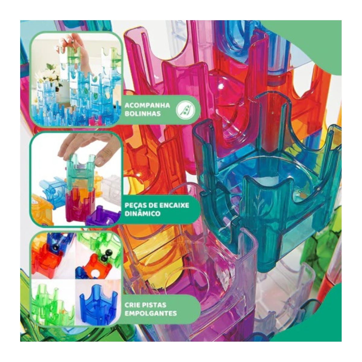Bloco De Montar Infantil Building Block Ball Run - Steam Toy Bloco De Montar Infantil Building Block Ball Run - Steam Toy